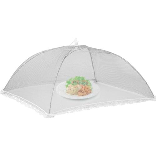 6Pcs Mesh Food Covers 17in x 17in Collapsible Outdoor Camping Picnic Food Tent Plates Cover Keep Out Flies Bugs