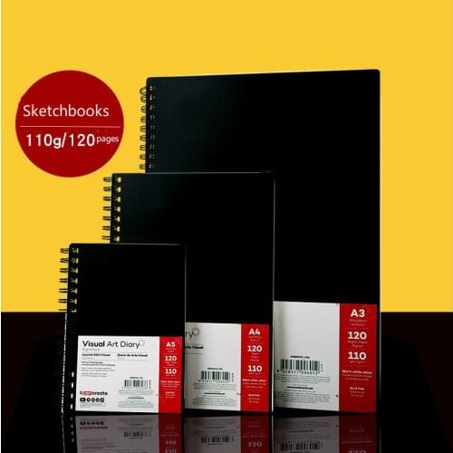 A3/A4/A5 110gsm Watercolor Sketchbooks for Drawing Paper Portable Coil Album Markers Painting Book Pad Art Artists Supplies