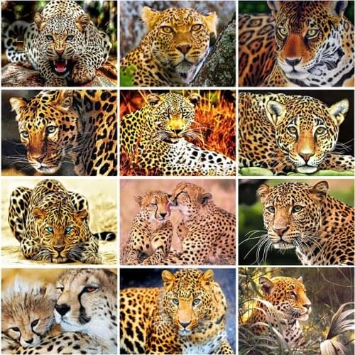 DIY 5D Diamond Painting Animal Cross Stitch Leopards Diamond Art Embroidery Full Round/Square Drill Craft Home Decor Manual Gift