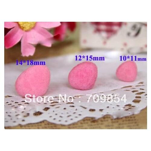 Free ship!! 600pcs/lot 11/15/18mm animal Triangular PINK flocking PLASTIC NOSES PLUSH BEAR Toy with washers