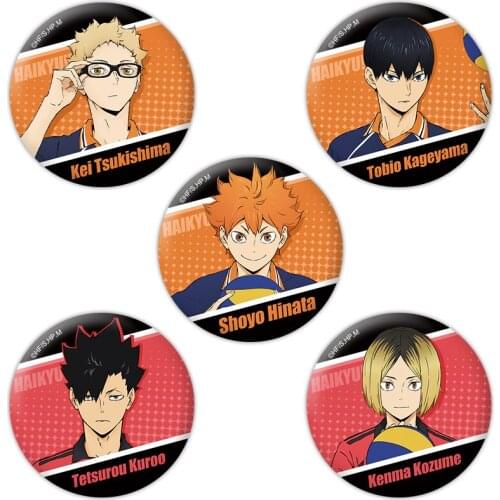 Brdwn Haikyuu!! Hinata Shoyo Tobio Kageyama Kozume Kenma Kuroo Tetsurou China Official Authorization Cosplay Badge