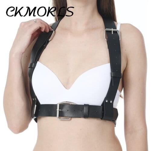 CKMORLS Women Erotic Harness Body Bondage Garters Belt Goth Leather Chain Bdsm Sex Strapon Bra Sexy Suspenders Adult Lingerie