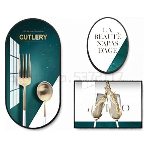 Restaurant decoration painting modern simple light luxury style high-grade Nordic dining room background wall