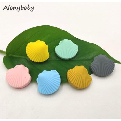 Mini Cute Silicone Shell Bead Animal Baby Teether Food Grade Infant Teething scallop Bead For DIY Nursing Necklace Accessories