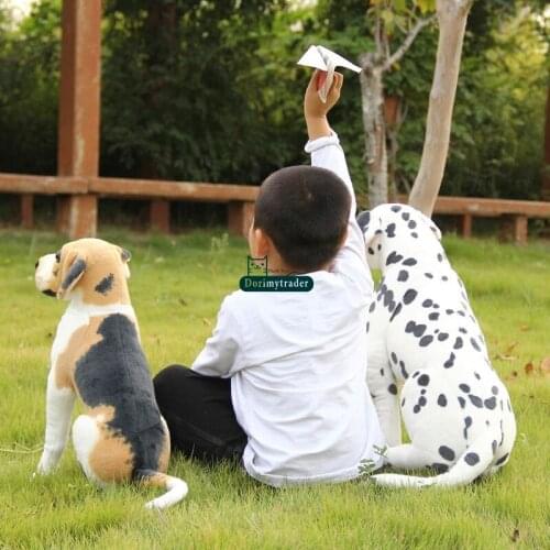 Dorimytrader New Cute 55cm Big Simulated Animal Dog Plush Toy 22'' Giant Stuffed Soft Cartoon Dogs Kids Play Doll Baby Present