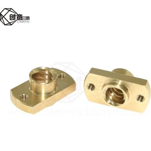 Creativity Brass T8x8mm Flange Lead Screw Nut Pitch 8mm Lead 8mm 3D Printer Accessories for CNC 3D Printer Parts T8 nut