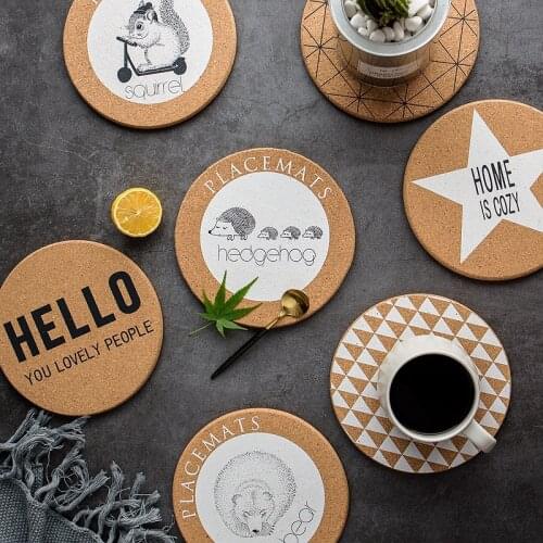 Creative Cork Mug Coasters Thickening Coffee Tea Cup Coasters Pot Dish Insulation Mat Kitchen Placemat Bowl Pads Home Decor