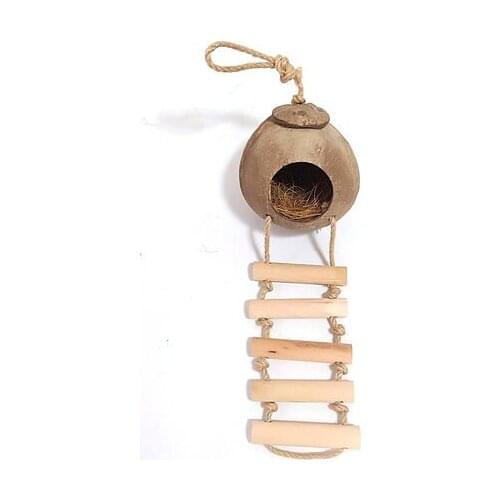 Small Bird Nest Bird Nest Coconut Shell Nest Budgie Nest Birdcage Accessories Supplies Warm Small House Decoration Bald