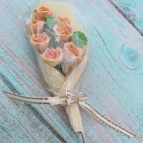 1/12 Scale Dollhouse Miniature Clay Champagne Rose Flower Bouquet Dolls House Ornaments Dollhouse Roses Clay