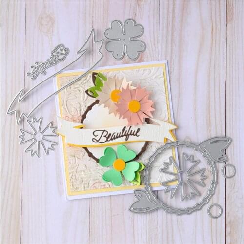 YaMinSanNiO Flower Circle Tag Metal Cutting Dies Lace Craft Scrapbooking Card Making Embossing Die Cut Decor New Dies for 2020