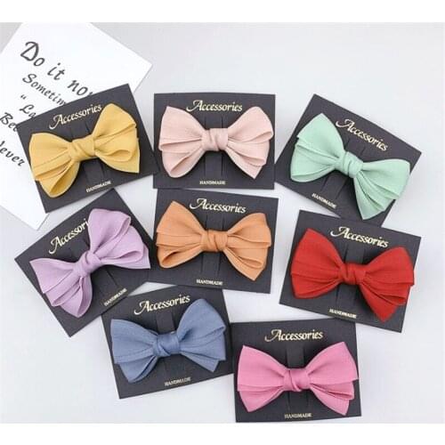 5pcs/lot Fashion Bowknot Hairpins Hair Barrettes Children Hair Accessories for Cute Girls Headwear Bow Boutique Solid Hair Clips