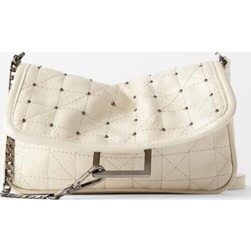 Fashion Rivet Chains Women Crossbody Bags Designer Hobos Shoulder Bag Luxury Soft Leather Messenger Bag Large Tote Female Purses