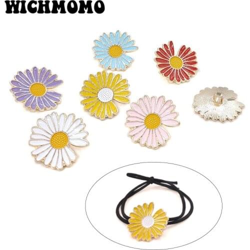 New Fashion 5pieces 27MM High Quality Zinc Alloy Oil Drip Hair Knot Decorative Buttons for DIY Hair Jewelry Clothing Accessories
