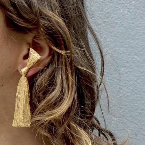 Popular Fashion Personality Metal Cute Bowknot Women Earrings Color-Preserving Electroplating Party Jewelry