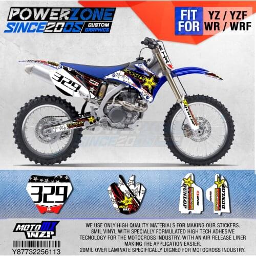 PowerZone Customized Team Graphics Backgrounds Decals 3M Custom Stickers For YAMAHA YZF250 450 06-09 WR250F/450F 07-13 07-11 113