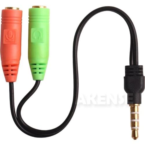 Wholesale 3.5mm 1 Male to 2 Female Y Splitter Earphone Headphone Audio and Microphone Aux Cable 1000pcs/lot