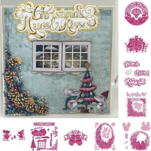 Father Christmas Frame Mouse Die Stamps And Dies New Arrival 2021 Scrapbook Dariy Decoration Stencil Embossing Template Diy Gift