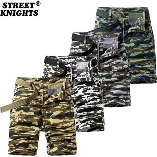 2021 New Summer Camouflage Fashion Cotton Casual Breeches Cargo Men Shorts Men Breathable Quick Dry Multi Pocket Hip Hop Shorts