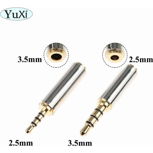 YuXi Gold 2.5 mm Male to 3.5 mm Female audio Stereo Adapter Plug Converter Headphone jack
