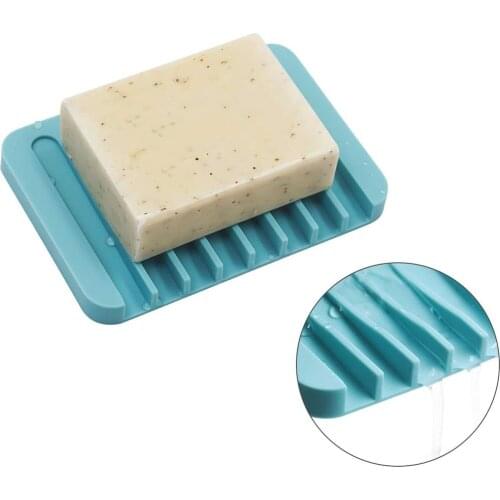 Silicone Drain Soap Holder Anti-skidding Reusable High Quality Eco-friendly Soap Dish Bathroom Storage Bathroom Accessories
