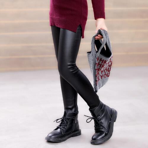 2020 spring leggings for girls fur pants girl clothing baby girls legging child clothes Faux Leather Skinny Pants