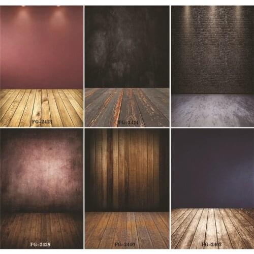 Vinyl Custom Photography Backdrops Prop Wall and floor & Wooden Photography Background P20228-112