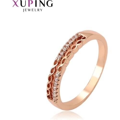 Xuping Synthetic Cubic Zirconia Engagement Ring for Women Rose Gold Color Plated New Arrival Jewelry Gifts 16115