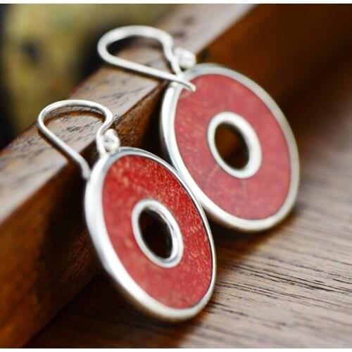 Is very S925 pure silver earring hollow circular ear ring grass coral ladies fashion earrings wholesale issuing