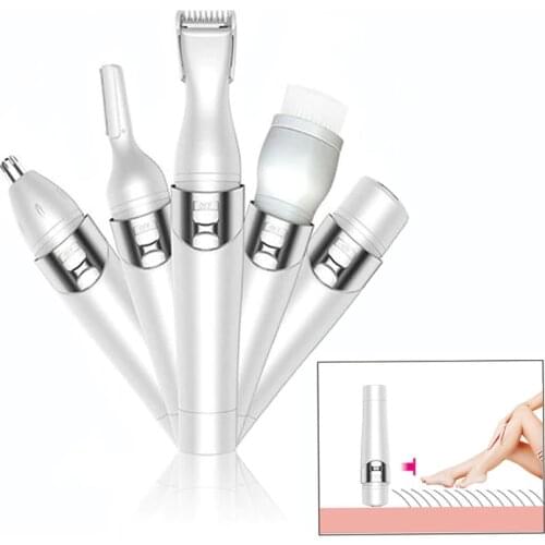 ETR-93 5 in 1 Lady Grooming Kit USB Charging Mini Portable Waterproof Epilator Daily Deep Facial Cleaning