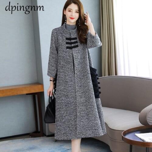 Woman Coats Winter Korean Wool Coat Warm Causal Long Coat Slim Thicken Coat Plus Size Grey Coat Women