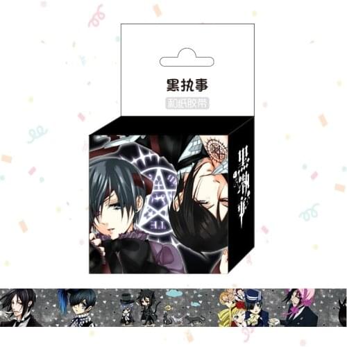 1.5cm*5m Anime Black Butler Cartoon Washi Tape Adhesive Tape DIY Scrapbooking Sticker Label Masking Tape