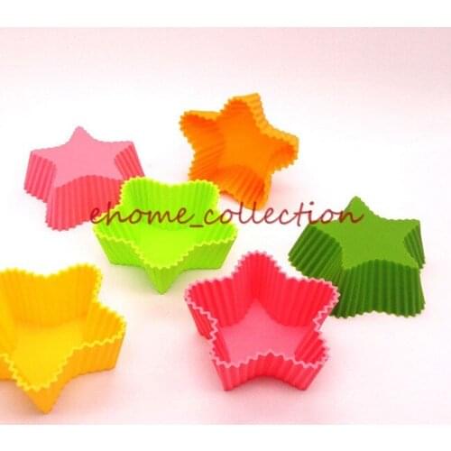 10Pcs Star Shape Silicone Cupcake Muffin Cup Bakeware Mold Lace Forms For Cake Decorating Baking Tools Kitchen DIY