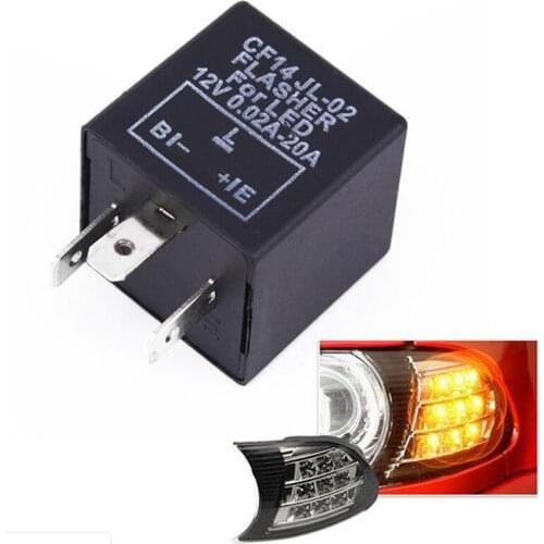 3 Pin CF14 JL-02 Electronic Car Flasher Relay to Fix LED Light Turn Signal Hyper Flash Blinking Light 12V DC