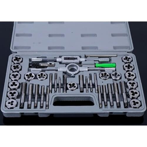 40pcs/set Tap and Die Kit Hand Tapping Tools Alloy Steel Wrench M3-M12 Aluminum Die Winch Handle Metric