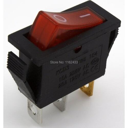 5pcs / lot KCD3-102N perforate 26 x 11 mm 3 pin ON - ON boat rocker switch power switch with 220V light