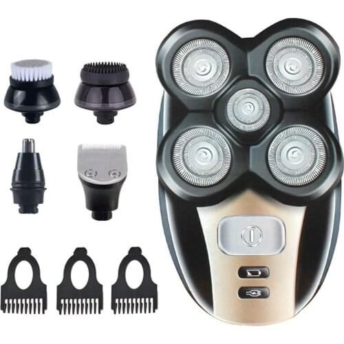5D Man Electric Razor for Men 5-in-1 Wet & Dry Shavers Five Floating Heads Razor Hair Clipper Nose Ear Hair Trimmer Grooming Kit