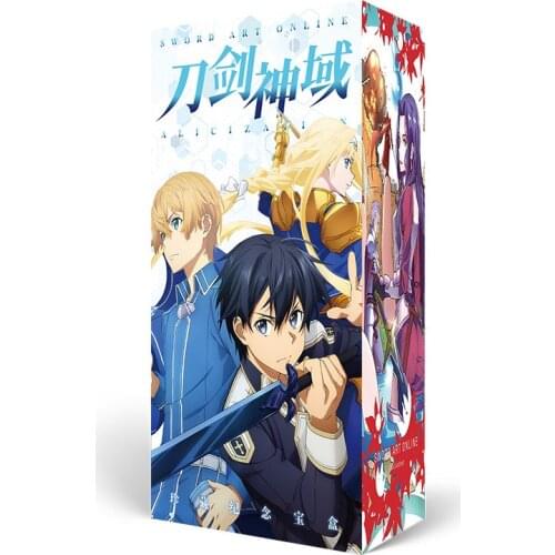 Anime lucky bag long gift box Sword art online SAO collection box toy include postcard bottle photo frame role cards gift