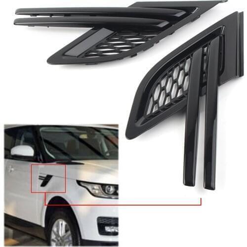 Car Grille Side Vent Mesh Grill For Land Rover Range Rover Sport RRS 2014 2015 2016 2017 2018 2019 Black ABS Plastic