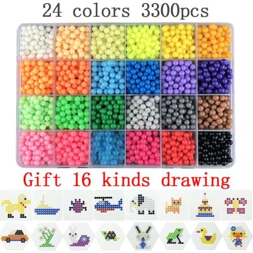5000pcs 24 colors Refill Beads puzzle Crystal DIY water spray beads set ball games 3D handmade magic toys for children