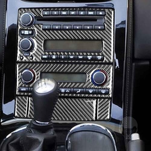 Carbon Fiber CD + AM FM Radio + Air Condition Button + Storage Box Panel Sticker For Corvette C6 2005-2007