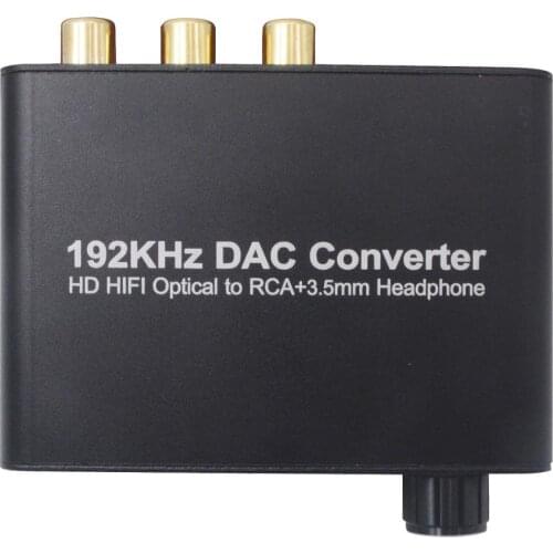 192KHz DAC Converter 5.1CH Digital Audio Converter HD HIFI Optical to RCA+3.5mm Headphone for PC CD DVD PS4 PS3