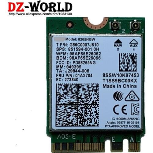 Dual Band Wireless 8265 8265NGW NGFF 867Mbps WiFi Bluetooth4.2 Card for lenovo Yoga 520-14IKB Yoga 720-12IKB Laptop 01AX704