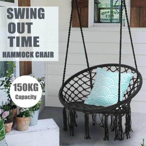 150KG Round Hammock Chair Outdoor Indoor Dormitory Bedroom Yard For Child Adult Swinging Hanging Single Safety Chair Hammock