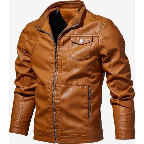 2020 New Mens Leather zipper Jackets streetwear Classic Motorcycle Bike Cowboy Jacket Male Plus Size Coats Brand Clothing J005