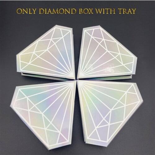 Mikiwi Wholesale Packaging Diamond shape holography Only Empty Case With Tray Private Label Logo Packing Box 3DMink Eyelash box