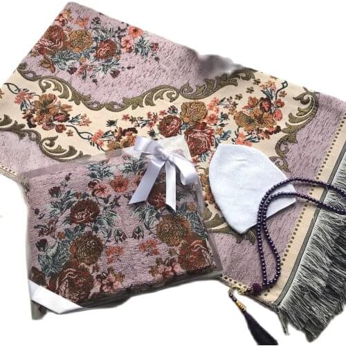 Muslim Prayer Rug, Prayer Mat, Sejjadah, Janamaz, Kufi, Pearl Rosary, Tasbeh, Islamic Gifts, Flower Carpet, Muslim Products