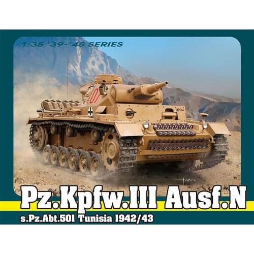 DRAGON 6956 1/35 Pz.Kpfw.III Ausf.N s.Pz.Abt.501 Tunisia 1942/43 - Scale Model Kit