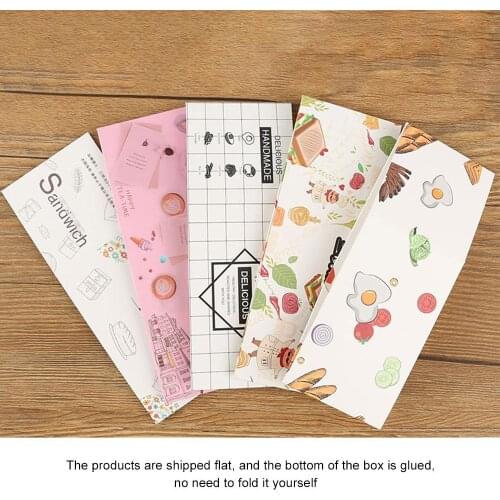 New 50pcs Cake Packaging Bagsandwich Wrapping Paper Thick Egg Toast Bread Breakfast Packaging Box Burger Oil Paper Paper Tray
