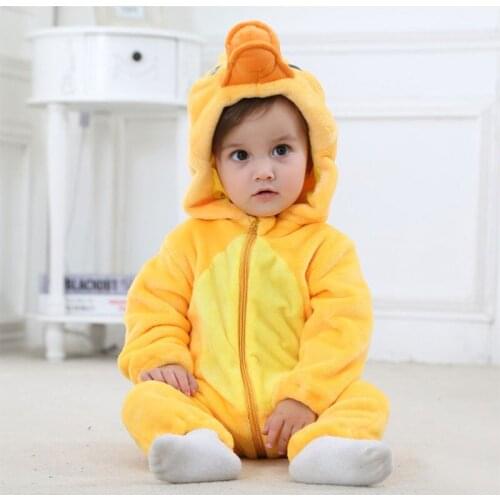 New Baby Girl Clothes Baby Rompers Cartoon Onesie Duck Children Jumpsuit Flannel Anime Stitch Baby Pajamas New born Sleepwear