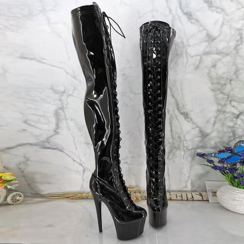 Leecabe 20CM/8inches Pole dancing shoes High Heel platform Boots closed toe Pole Dance boots